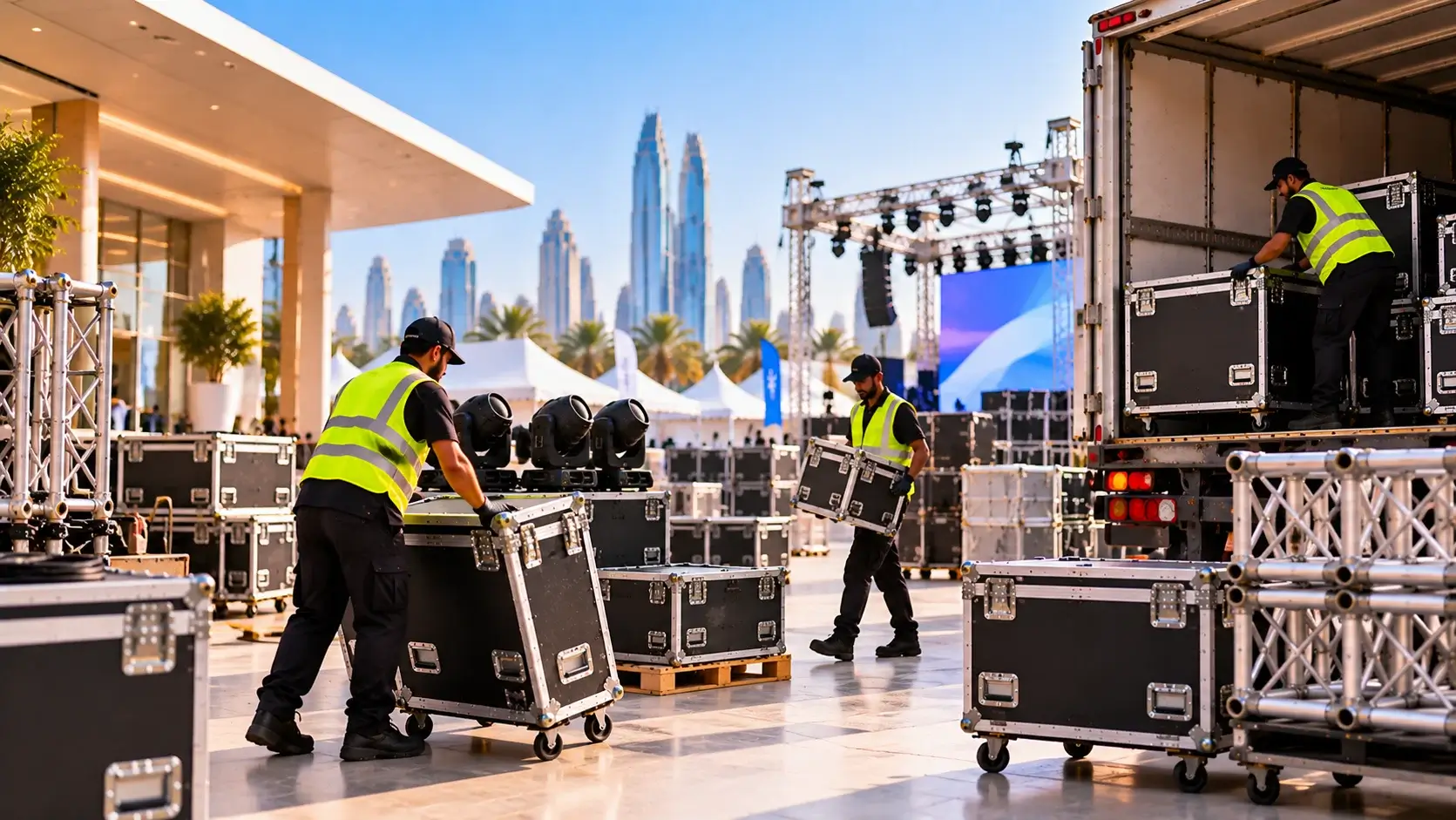 Event equipment handling logistics
