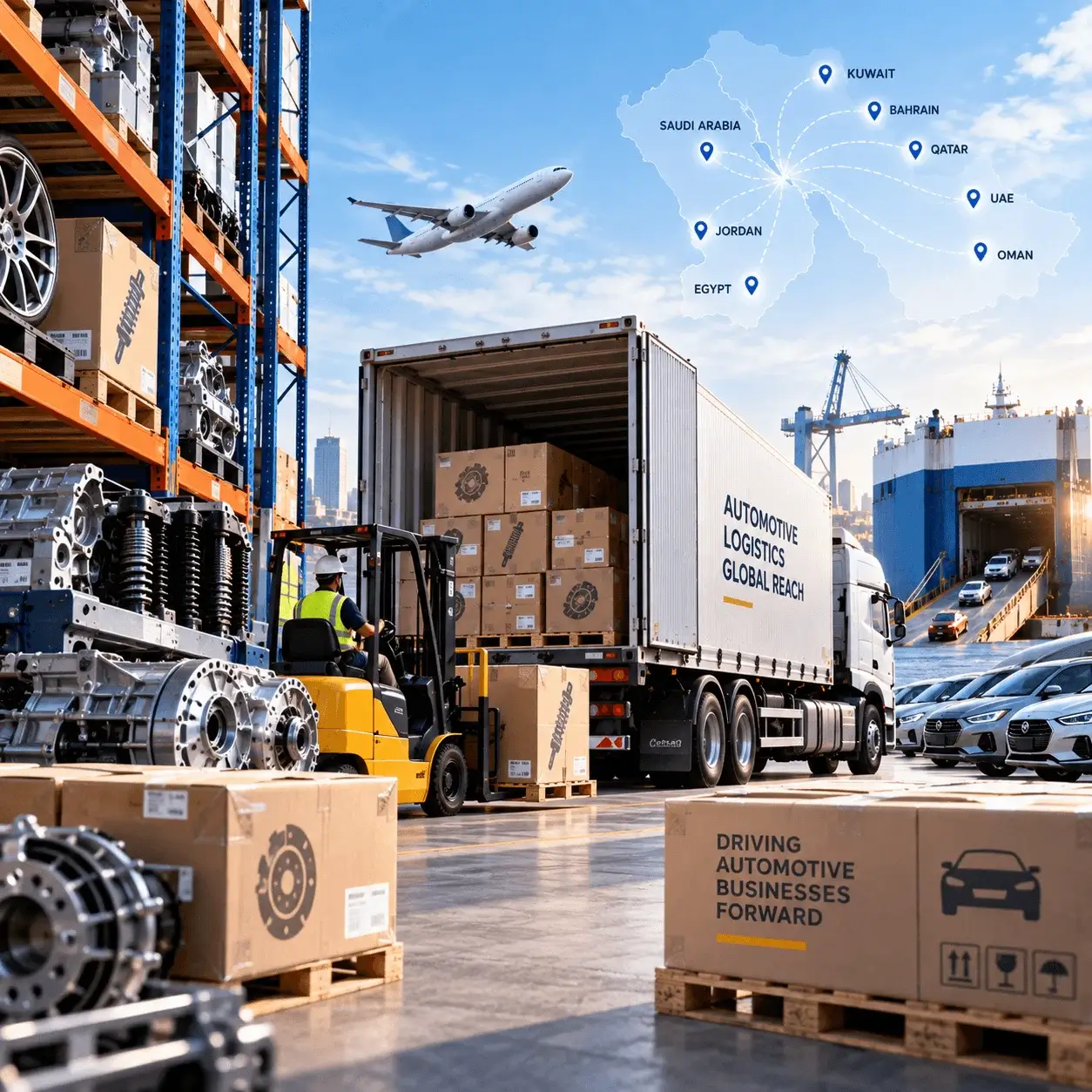 Automotive logistics warehouse and transportation